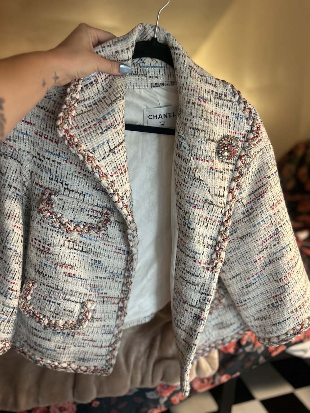 Chanel Paris-Greece Tweed Cropped Jacket Size 36